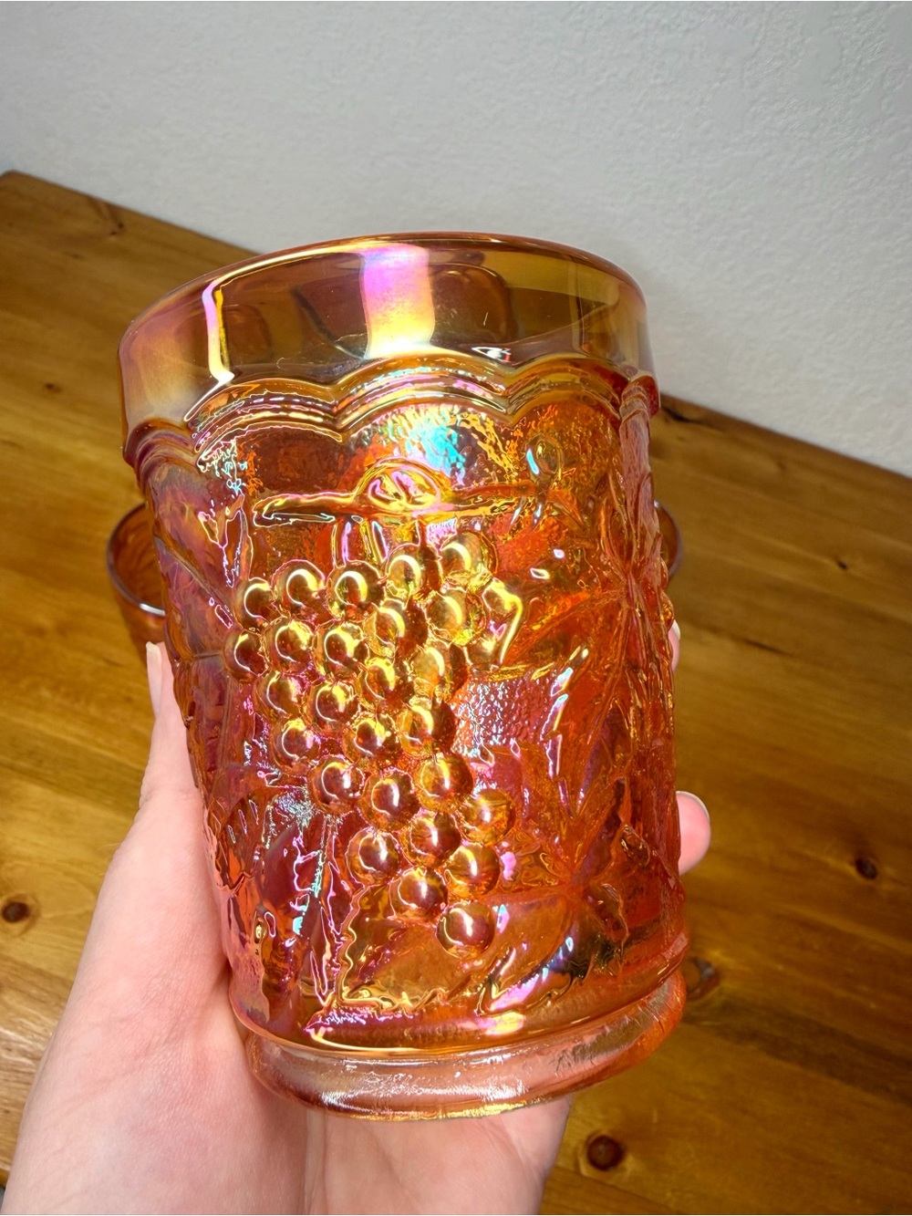 Classic Vintage Imperial Marigold Carnival Glass Water Set Pitcher 6 Tumblers - Picture 10 of 14